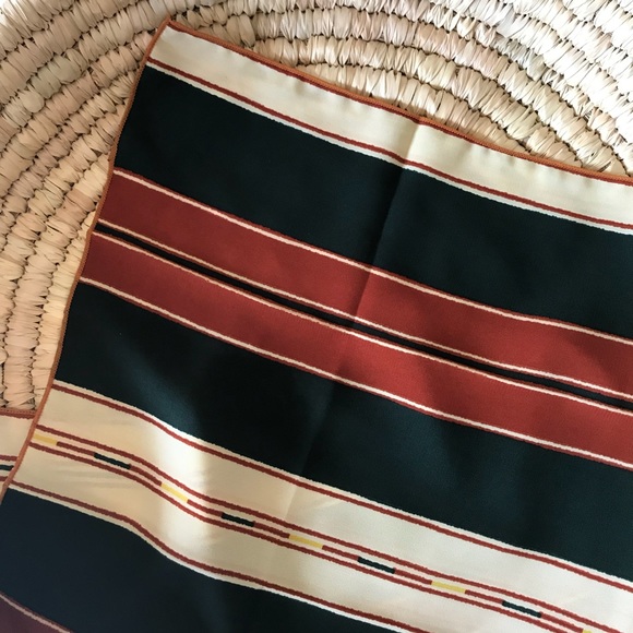 ⭐️SOLD⭐️ Cherie Silky Scarf Bandana in Rust Stripe - Picture 4 of 4